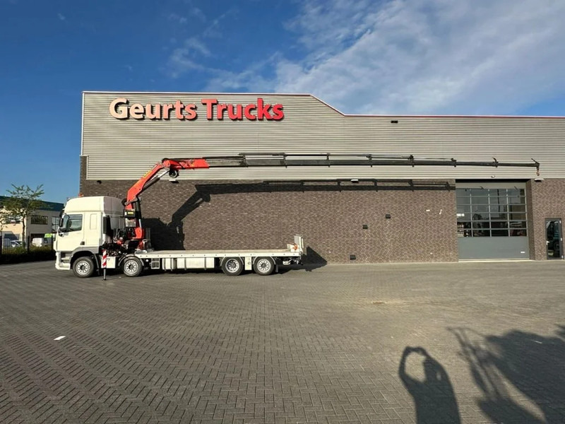 DAF CF 450 8X2 OPRIJWAGEN/MACHINE TRANSPORTER + PALFINGER PK 29002 G KRAAN/KRAN/CRANE/GRUA - Sunkvežimis su kranu: foto 1 DAF CF 450 8X2 OPRIJWAGEN/MACHINE TRANSPORTER + PALFINGER PK 29002 G KRAAN/KRAN/CRANE/GRUA - Sunkvežimis su kranu: foto 1