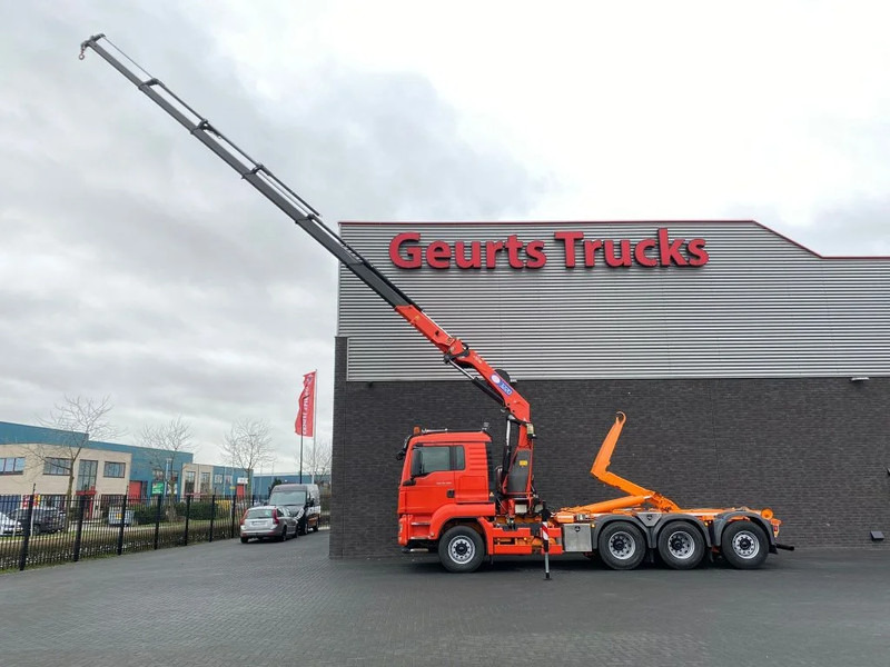 MAN TGS 35.480 8X4 TRIDEM + 20 TON HAAKARM + HMF 3220-K6 KRAAN/KRAN/CRANE/GRUA - Hook-lift sunkvežimis, Sunkvežimis su kranu: foto 5 MAN TGS 35.480 8X4 TRIDEM + 20 TON HAAKARM + HMF 3220-K6 KRAAN/KRAN/CRANE/GRUA - Hook-lift sunkvežimis, Sunkvežimis su kranu: foto 5