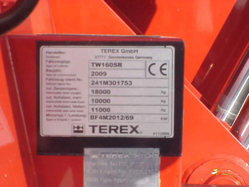 Terex TW 160 SR RAILWAY EXAVATOR - Ratinis ekskavatorius: foto 5 Terex TW 160 SR RAILWAY EXAVATOR - Ratinis ekskavatorius: foto 5
