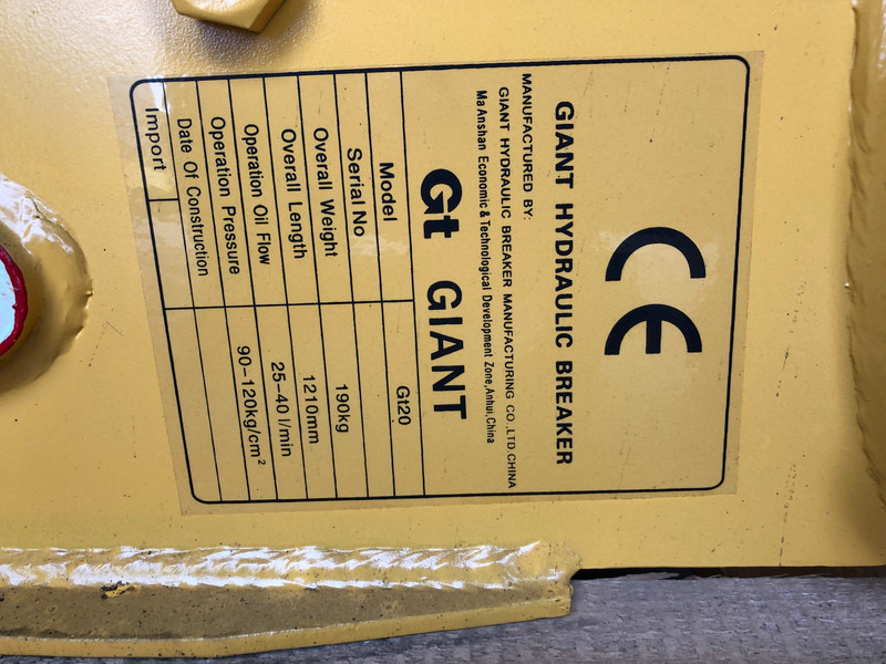 Diversen Giant GT20 190 kg breaker - Hidraulinis kūjis: foto 3 Diversen Giant GT20 190 kg breaker - Hidraulinis kūjis: foto 3