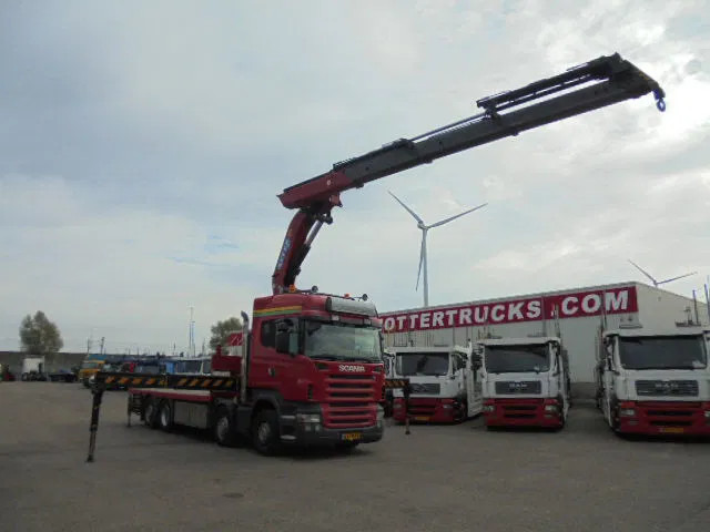 Platforminis/ Bortinis sunkvežimis, Sunkvežimis su kranu Scania R480 8X2 NL TRUCK: foto 8