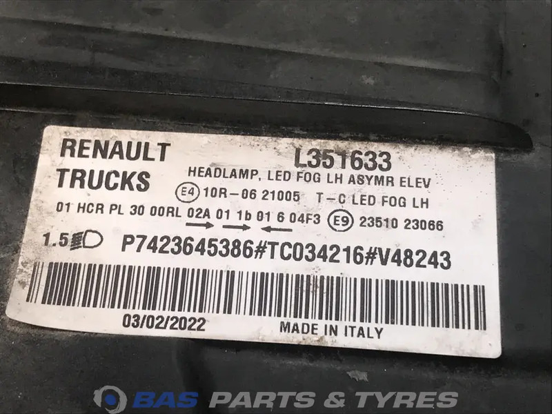 Renault T-Serie Evolution Koplamp Links 7423645386 - Priekinis žibintas - Sunkvežimis: foto 5 Renault T-Serie Evolution Koplamp Links 7423645386 - Priekinis žibintas - Sunkvežimis: foto 5