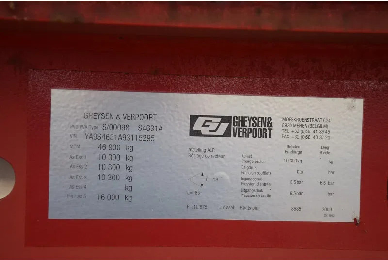 Gheysen en Verpoort 3 assen 47 Ton - Žemo profilio platforma puspriekabė: foto 5 Gheysen en Verpoort 3 assen 47 Ton - Žemo profilio platforma puspriekabė: foto 5