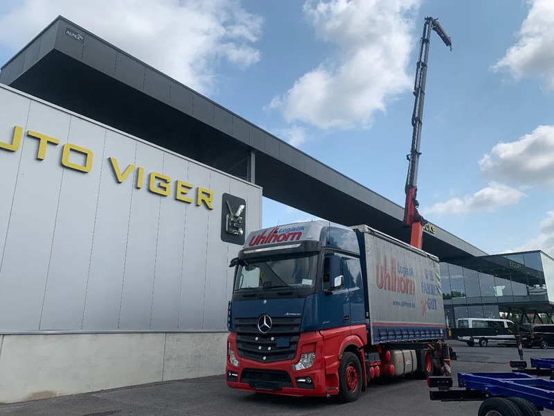 Mercedes-Benz Actros 2548 6X2 + Aanhanger*Palfinger crane*Cruise control*Airco* - Tentinis sunkvežimis, Sunkvežimis su kranu: foto 1 Mercedes-Benz Actros 2548 6X2 + Aanhanger*Palfinger crane*Cruise control*Airco* - Tentinis sunkvežimis, Sunkvežimis su kranu: foto 1