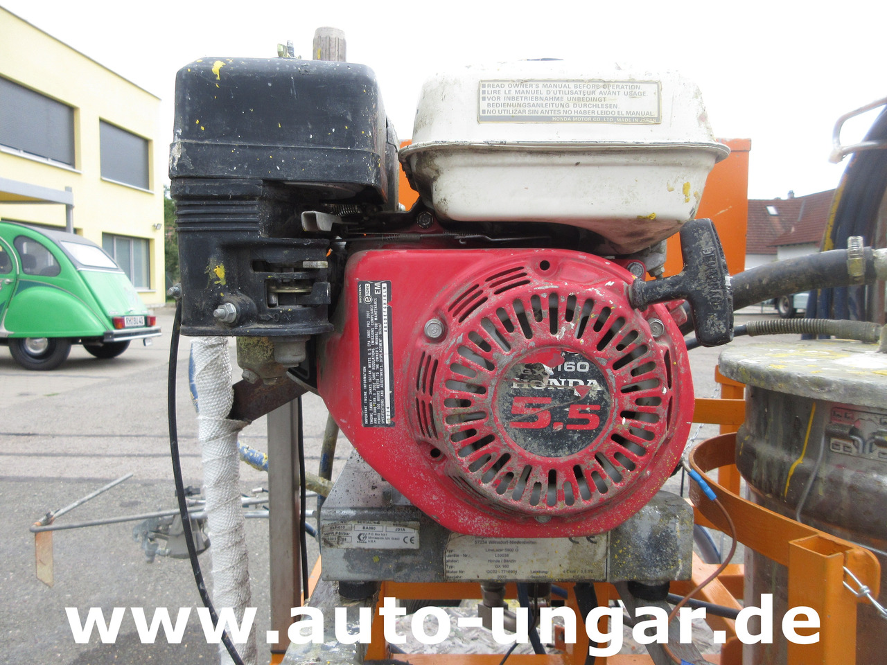 Graco LineLazer II 5900 auf Zindel VarioZet Linedriver Perlstreuer + Airless-Farb-Spritze Hofmann - Asfalto mašina: foto 4 Graco LineLazer II 5900 auf Zindel VarioZet Linedriver Perlstreuer + Airless-Farb-Spritze Hofmann - Asfalto mašina: foto 4