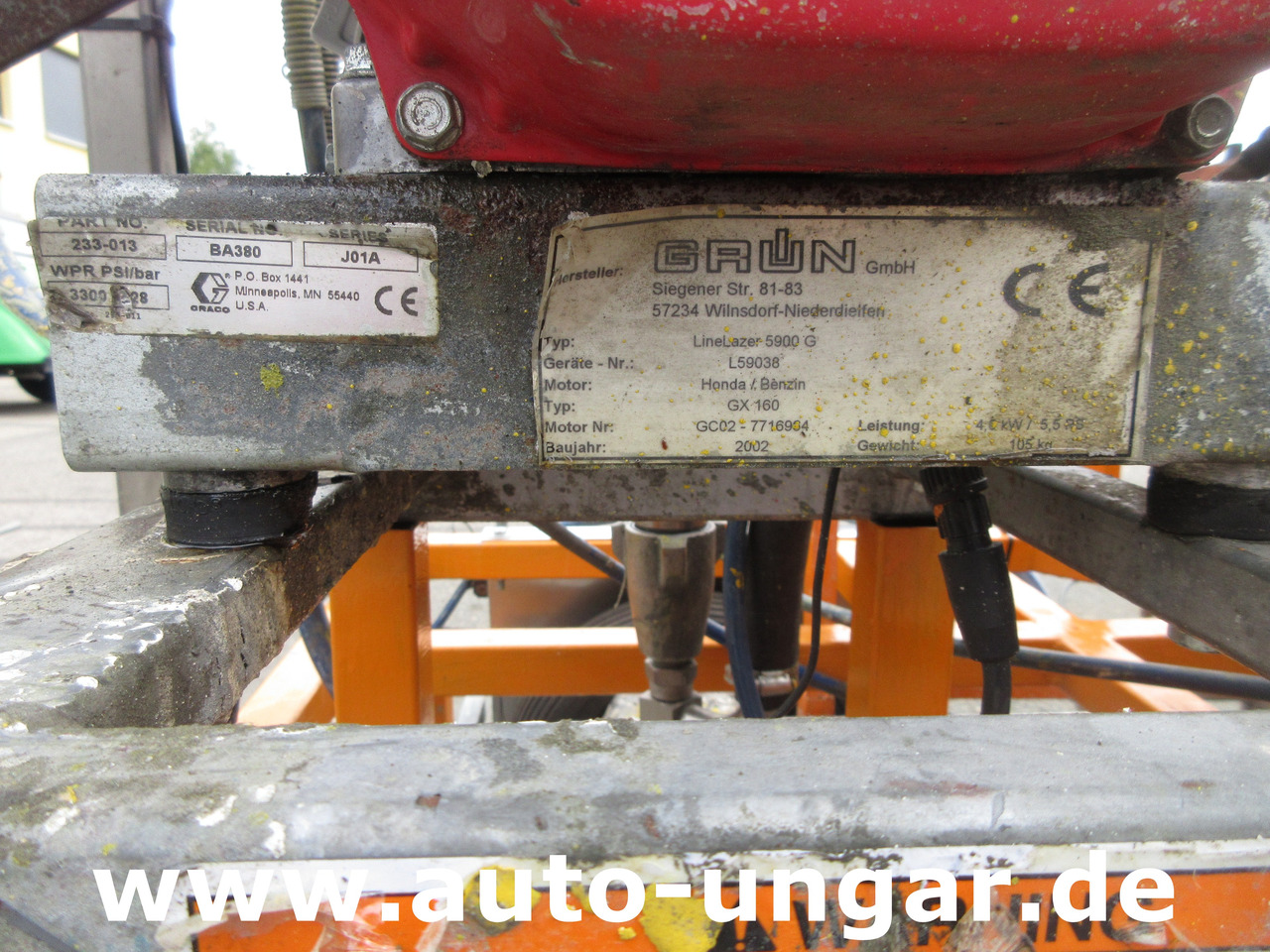 Graco LineLazer II 5900 auf Zindel VarioZet Linedriver Perlstreuer + Airless-Farb-Spritze Hofmann - Asfalto mašina: foto 5 Graco LineLazer II 5900 auf Zindel VarioZet Linedriver Perlstreuer + Airless-Farb-Spritze Hofmann - Asfalto mašina: foto 5