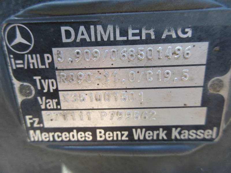 Mercedes-Benz R390-11,0/C19.5 VAR 771.111 RATIO 3.909 ACHTER AS MERCEDES ATEGO EURO 6 - Galinė ašis - Sunkvežimis: foto 5 Mercedes-Benz R390-11,0/C19.5 VAR 771.111 RATIO 3.909 ACHTER AS MERCEDES ATEGO EURO 6 - Galinė ašis - Sunkvežimis: foto 5