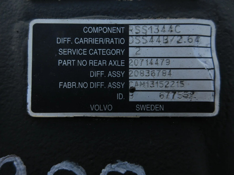 Volvo 20714479/20836784/RSS1344C RATIO 1/264 VOLVO FH EURO 6 - Galinė ašis - Sunkvežimis: foto 5 Volvo 20714479/20836784/RSS1344C RATIO 1/264 VOLVO FH EURO 6 - Galinė ašis - Sunkvežimis: foto 5