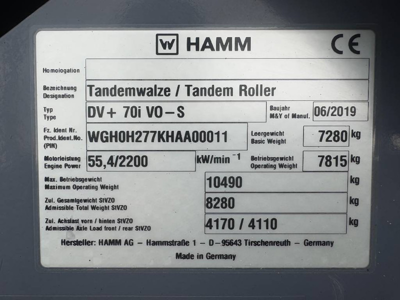 Volas Hamm DV+ 70i VO-S - Dutch Machine / Tandem Roller: foto 18
