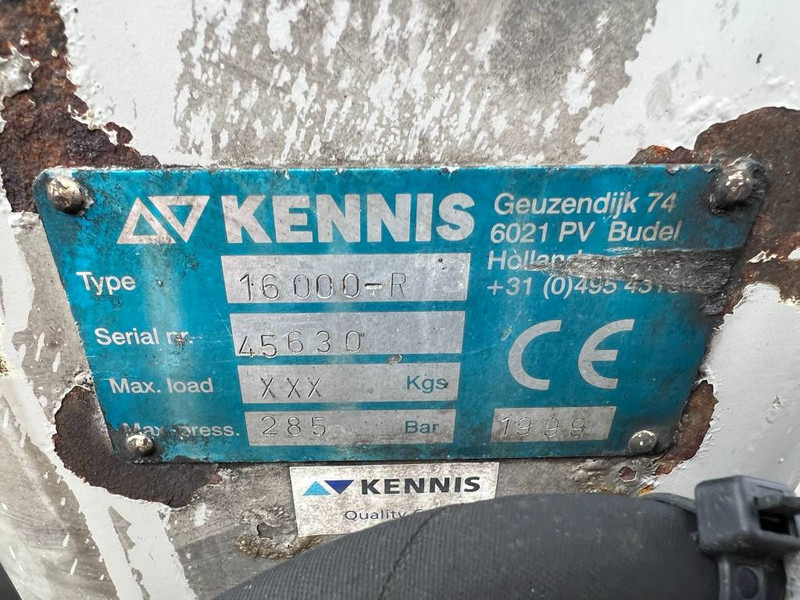 Platforminė/ Bortinė puspriekabė Pacton T3-003 Brick Trailer - Kennis 16000-R Crane: foto 17
