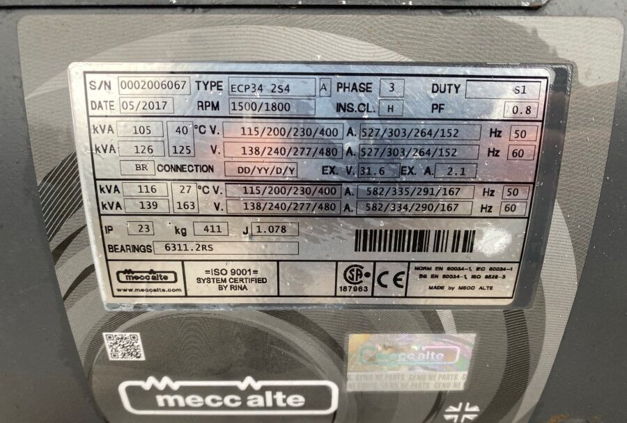 Diversen ECP34 2S4 - Iveco Engine,126kVA,New oils, filters, Mecc Alte ECP34 2S4 - Iveco Engine,126kVA,New oils, filters, Like New - Elektrinis generatorius: foto 4 Diversen ECP34 2S4 - Iveco Engine,126kVA,New oils, filters, Mecc Alte ECP34 2S4 - Iveco Engine,126kVA,New oils, filters, Like New - Elektrinis generatorius: foto 4