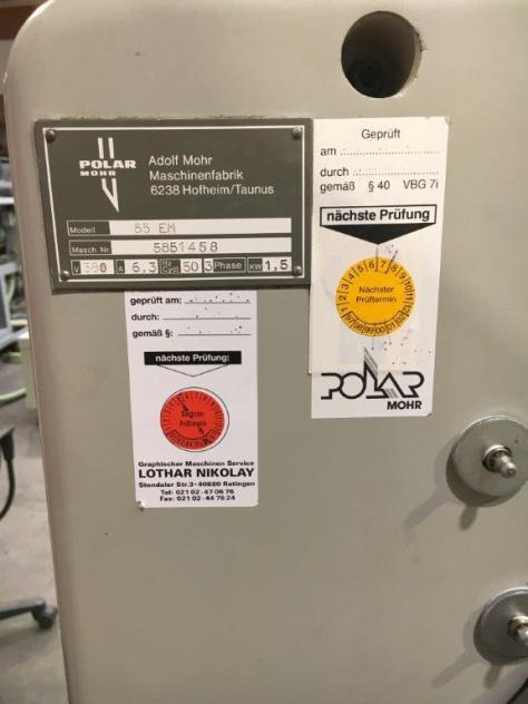 Polar Mohr 55 EM cutting machine - Popieriaus pjaustymo mašina: foto 4 Polar Mohr 55 EM cutting machine - Popieriaus pjaustymo mašina: foto 4