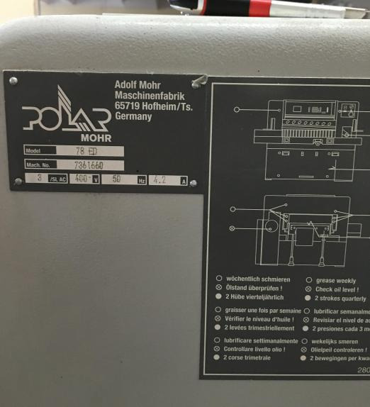 Polar Mohr 78 ED high speed cutter - Popieriaus pjaustymo mašina: foto 2 Polar Mohr 78 ED high speed cutter - Popieriaus pjaustymo mašina: foto 2