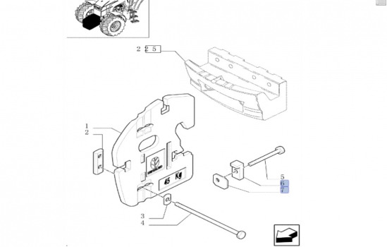 Atsvara New Holland Case Tm, Mxm, T6, T7, Tsa, T7000, Maxxum, Puma Fan Weight Lock Plate Kit 82012443: foto 10