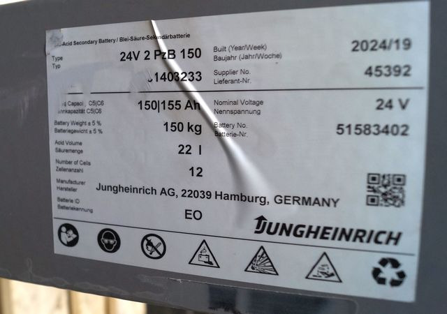 Jungheinrich unknown | Battery 24 2PZB150 year 2024 weight 150 kg sn. C81403233 - Akumuliatorius - Krovimo technika: foto 3 Jungheinrich unknown | Battery 24 2PZB150 year 2024 weight 150 kg sn. C81403233 - Akumuliatorius - Krovimo technika: foto 3