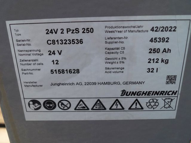 Jungheinrich unknown | Battery 24 2PZS250 year 2022 weight 212 kg sn. C81323536 - Akumuliatorius - Krovimo technika: foto 3 Jungheinrich unknown | Battery 24 2PZS250 year 2022 weight 212 kg sn. C81323536 - Akumuliatorius - Krovimo technika: foto 3