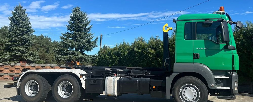 MAN TGS 26.440 | Hakowiec Meiller-Kipper | 6x4 - dwie osie napędowe | 440 KM | przód resor, tył pneumatyczne |Belka ostrzegawcza (koguty) - Hook-lift sunkvežimis: foto 3 MAN TGS 26.440 | Hakowiec Meiller-Kipper | 6x4 - dwie osie napędowe | 440 KM | przód resor, tył pneumatyczne |Belka ostrzegawcza (koguty) - Hook-lift sunkvežimis: foto 3