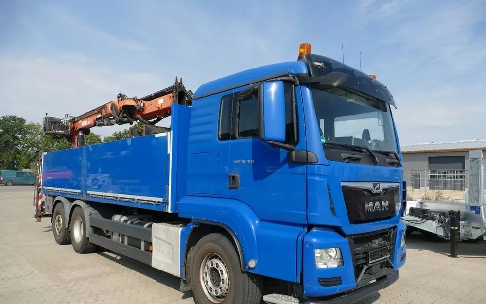 MAN TGS 26.460 – Platforma z żurawiem HDS tylnym do materiałów budowlanych / Retarder / 6x2 / Klima / Euro 6 - Sunkvežimis su kranu, Platforminis/ Bortinis sunkvežimis: foto 1 MAN TGS 26.460 – Platforma z żurawiem HDS tylnym do materiałów budowlanych / Retarder / 6x2 / Klima / Euro 6 - Sunkvežimis su kranu, Platforminis/ Bortinis sunkvežimis: foto 1