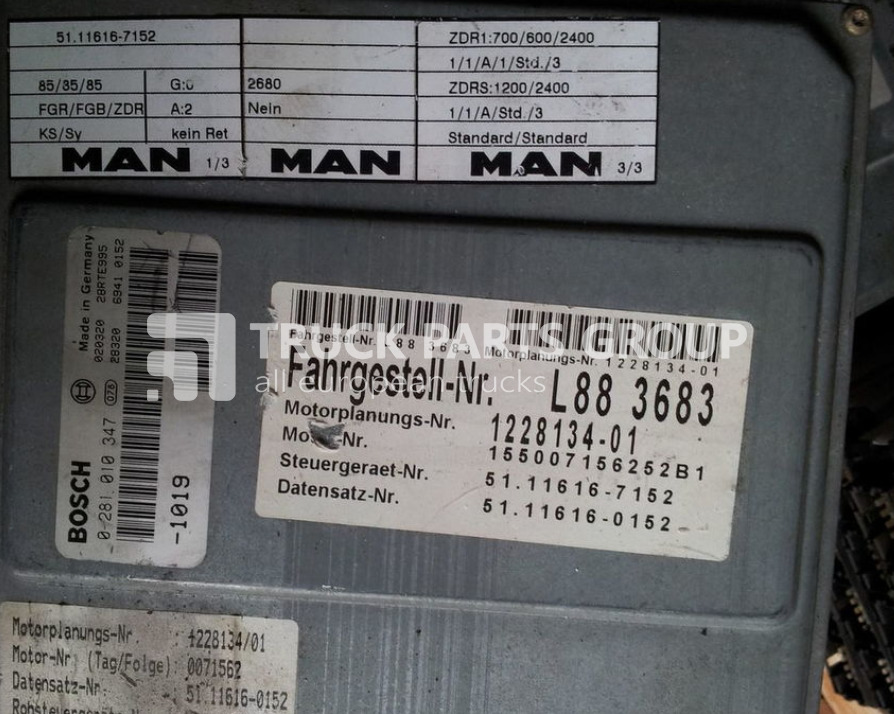 MAN ECU EDC, engine control unit 4 series , L2000, 51116167173, 5111 control unit - Valdymo blokas - Sunkvežimis: foto 3 MAN ECU EDC, engine control unit 4 series , L2000, 51116167173, 5111 control unit - Valdymo blokas - Sunkvežimis: foto 3