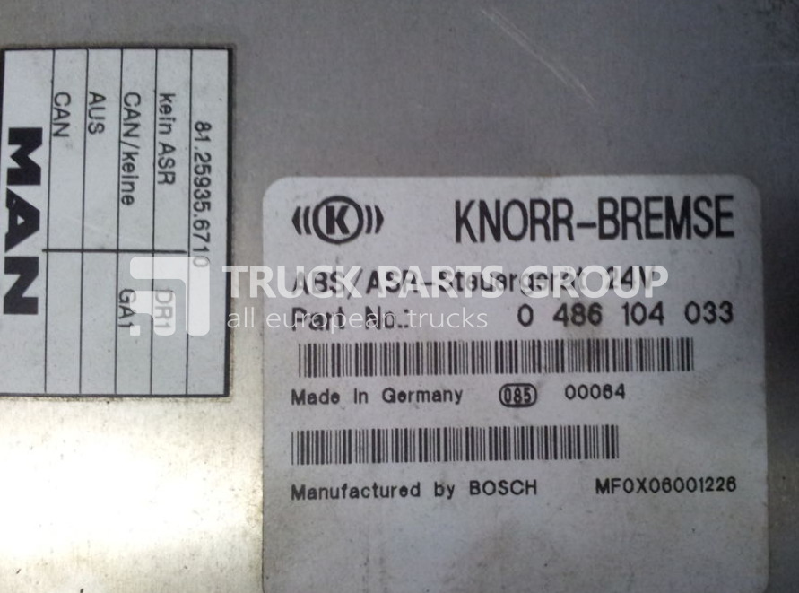 MAN L2000, ASR - CI12 EBS, ABS control unit, 81259356710, 0486104033 control unit - Valdymo blokas - Sunkvežimis: foto 2 MAN L2000, ASR - CI12 EBS, ABS control unit, 81259356710, 0486104033 control unit - Valdymo blokas - Sunkvežimis: foto 2