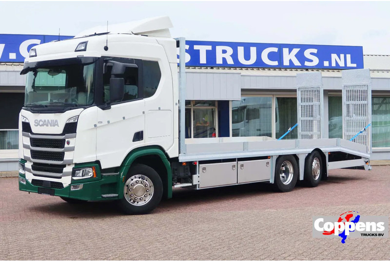 Scania R500 NGS Oprijwagen 6x2 E6 Nieuwe Laadbak met Hydraulische rijpaten - Autovežis sunkvežimis: foto 1 Scania R500 NGS Oprijwagen 6x2 E6 Nieuwe Laadbak met Hydraulische rijpaten - Autovežis sunkvežimis: foto 1