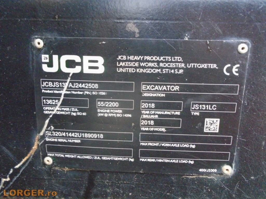 JCB JS 131 LC - Vikšrinis ekskavatorius: foto 3 JCB JS 131 LC - Vikšrinis ekskavatorius: foto 3