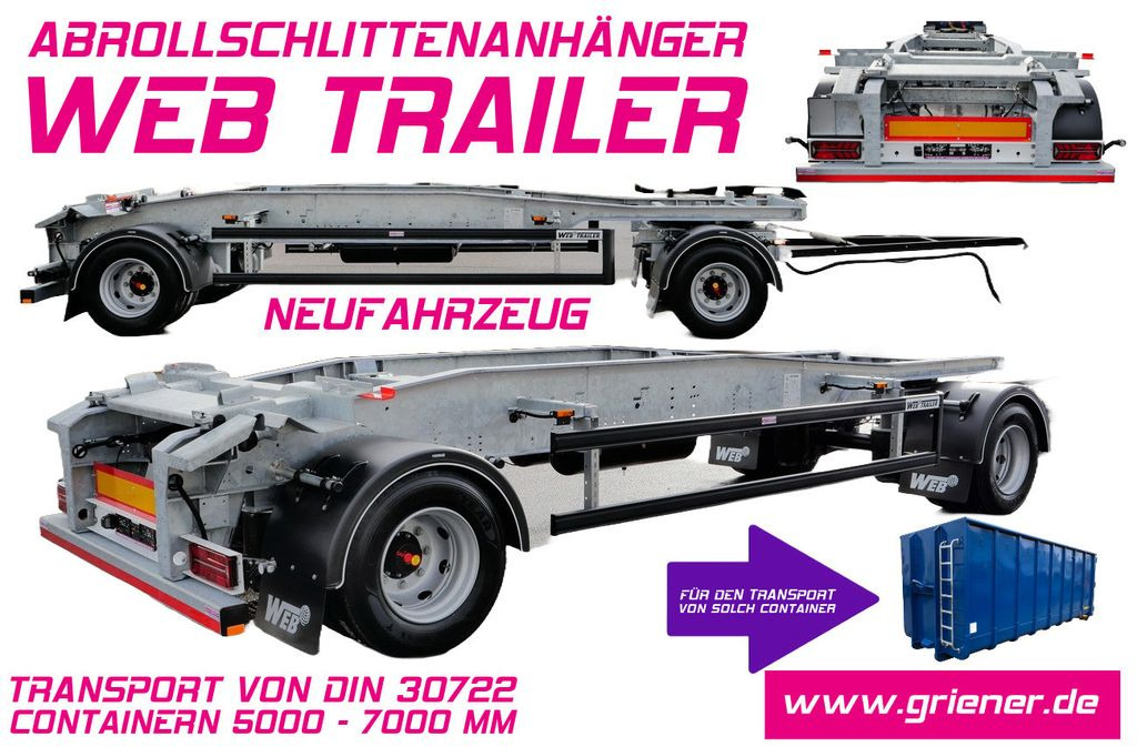 Web-Trailer ARA 18/ DIN 30722 / 5000 - 7000 mm/19,5 VERZINKT - Kablio/ Skip loader priekaba: foto 1 Web-Trailer ARA 18/ DIN 30722 / 5000 - 7000 mm/19,5 VERZINKT - Kablio/ Skip loader priekaba: foto 1