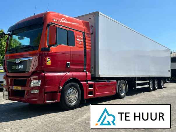 MAN TGX + kasttrailer / NL BE Verhuur / € 750 per week / Direct inzetbaar - Vilkikas: foto 1 MAN TGX + kasttrailer / NL BE Verhuur / € 750 per week / Direct inzetbaar - Vilkikas: foto 1