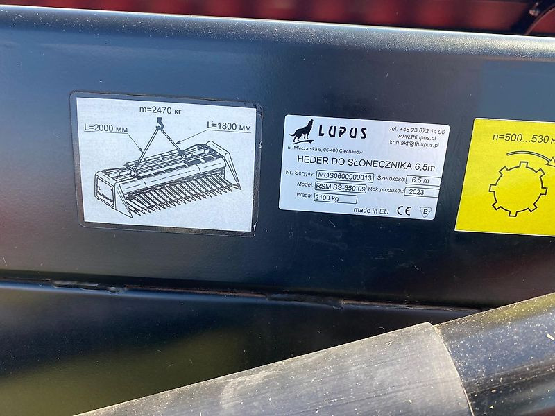 Nauja Saulėgražų pjaunamoji Lupus Sonnenblummenvorsatz / Sunflower harvester / Coupe à tournesol / Сosechadora / Macchina per la raccolta dei girasoli / Жатка для подсолнечника / Przystawka do słonecznika 6,5 m: foto 11