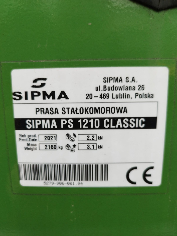 Nauja Ruloninis presas SIPMA Rundballenpresse / Round baler / Ballenpresse / Presse à balles / Rotoempacadora / Пресс-подборщик/ Prasa belująca stałokomorowa PS 1210: foto 9