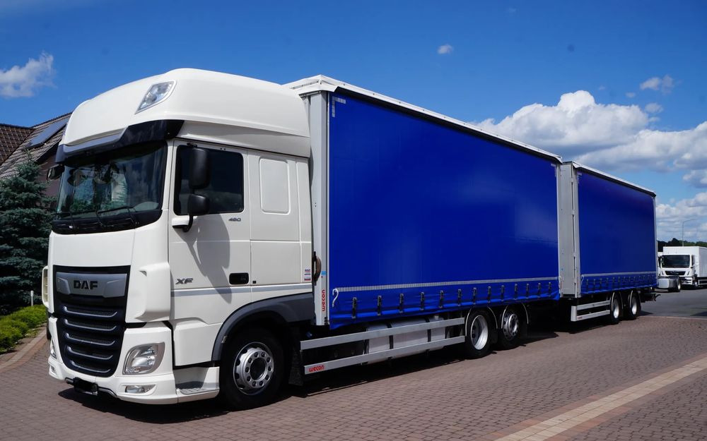 DAF XF 480 EURO 6 ZESTAW TANDEM PRZEJAZDOWY 120 M3 7,7 M + 7,7 M WECON - Tentinis sunkvežimis: foto 2 DAF XF 480 EURO 6 ZESTAW TANDEM PRZEJAZDOWY 120 M3 7,7 M + 7,7 M WECON - Tentinis sunkvežimis: foto 2