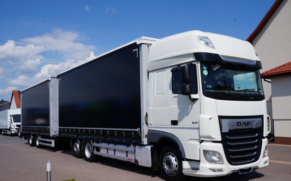 DAF XF 480 EURO 6 ZESTAW TANDEM PRZEJAZDOWY 120 M3 7,7 M + 7,7 M WECON - Tentinis sunkvežimis: foto 1 DAF XF 480 EURO 6 ZESTAW TANDEM PRZEJAZDOWY 120 M3 7,7 M + 7,7 M WECON - Tentinis sunkvežimis: foto 1