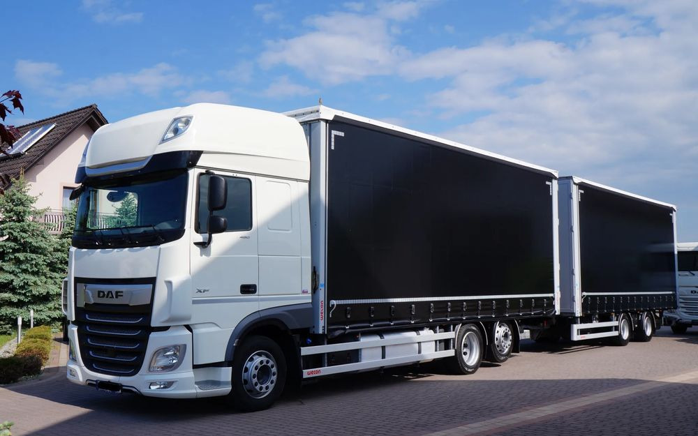 DAF XF 480 EURO 6 ZESTAW TANDEM PRZEJAZDOWY 120 M3 7,7 M + 7,7 M WECON - Tentinis sunkvežimis: foto 2 DAF XF 480 EURO 6 ZESTAW TANDEM PRZEJAZDOWY 120 M3 7,7 M + 7,7 M WECON - Tentinis sunkvežimis: foto 2