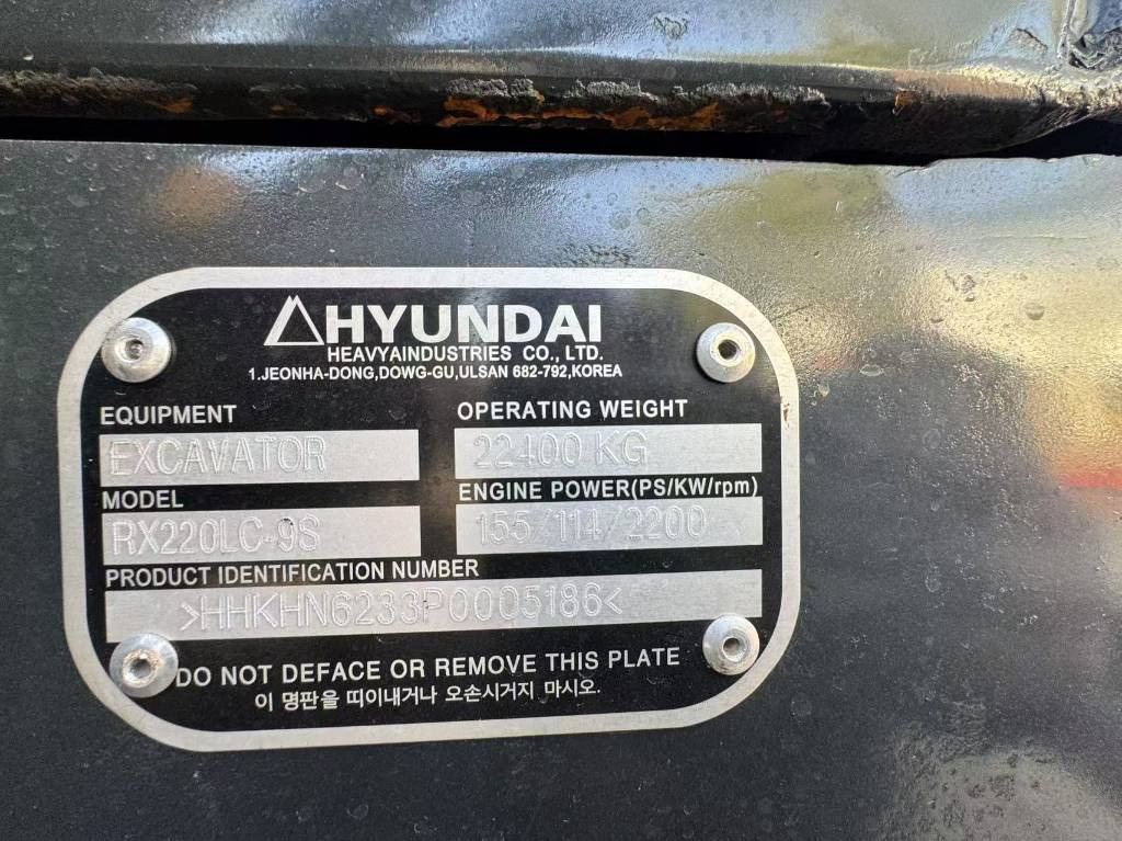 Vikšrinis ekskavatorius Hyundai RX220LC-9S: foto 25