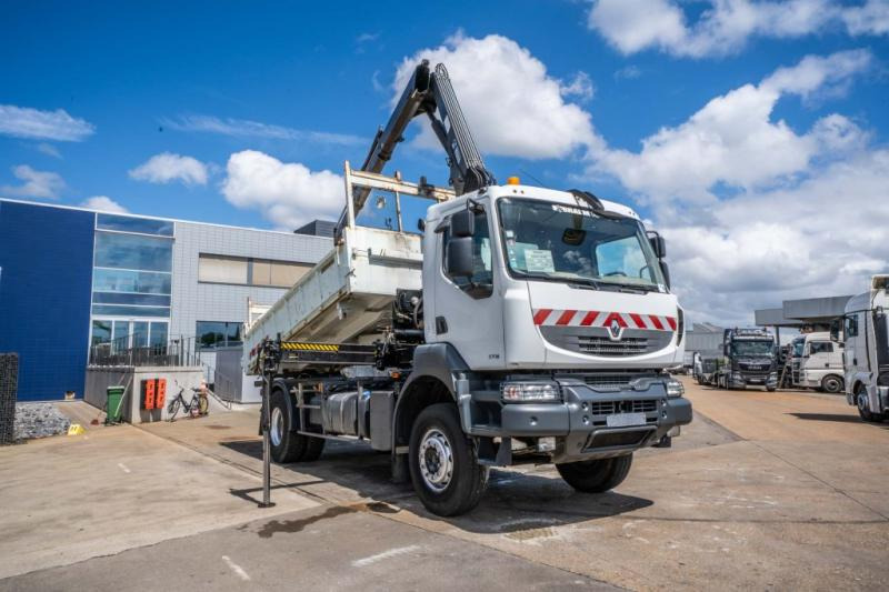Renault KERAX 370 DXI + TRI BENNE+HIAB 16t/m + 2 EXT - Savivartis sunkvežimis, Sunkvežimis su kranu: foto 2 Renault KERAX 370 DXI + TRI BENNE+HIAB 16t/m + 2 EXT - Savivartis sunkvežimis, Sunkvežimis su kranu: foto 2