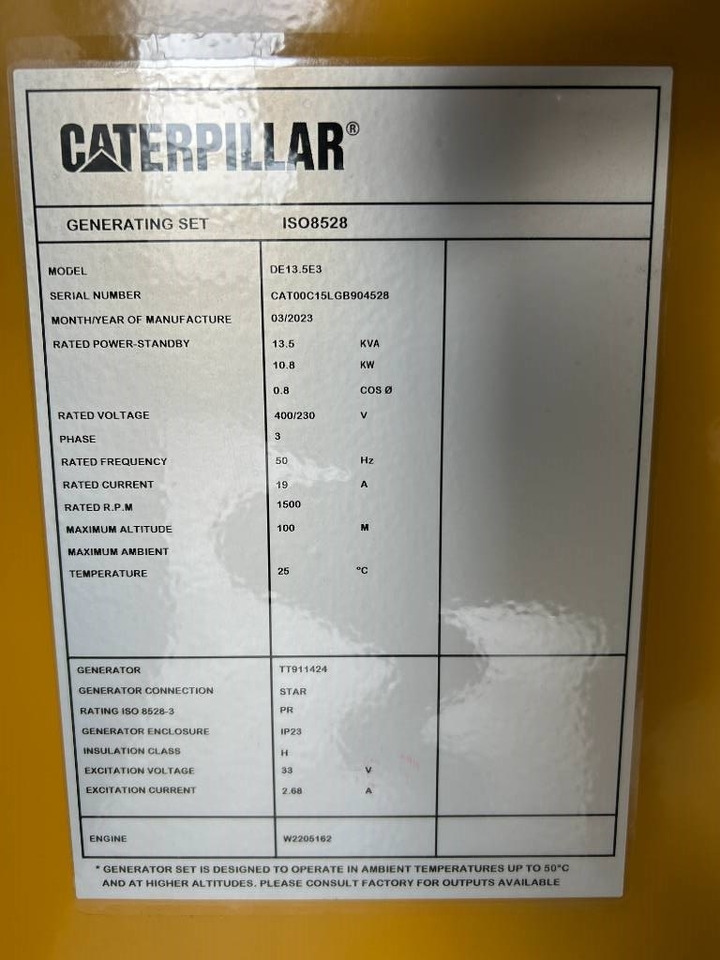 CAT DE13.5E3 - 13.5 kVA Generator - DPX-18001 - Elektrinis generatorius: foto 5 CAT DE13.5E3 - 13.5 kVA Generator - DPX-18001 - Elektrinis generatorius: foto 5
