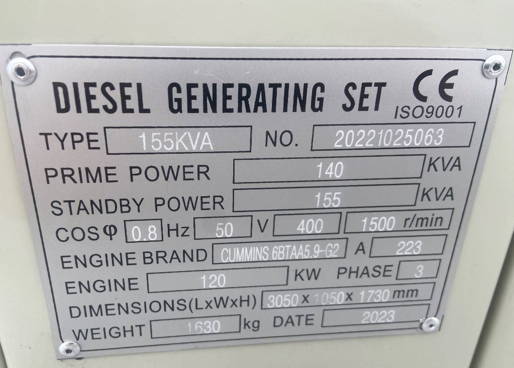 Cummins 6BTAA5.9-G2 - 155 kVA Generator - DPX-19837 - Elektrinis generatorius: foto 4 Cummins 6BTAA5.9-G2 - 155 kVA Generator - DPX-19837 - Elektrinis generatorius: foto 4