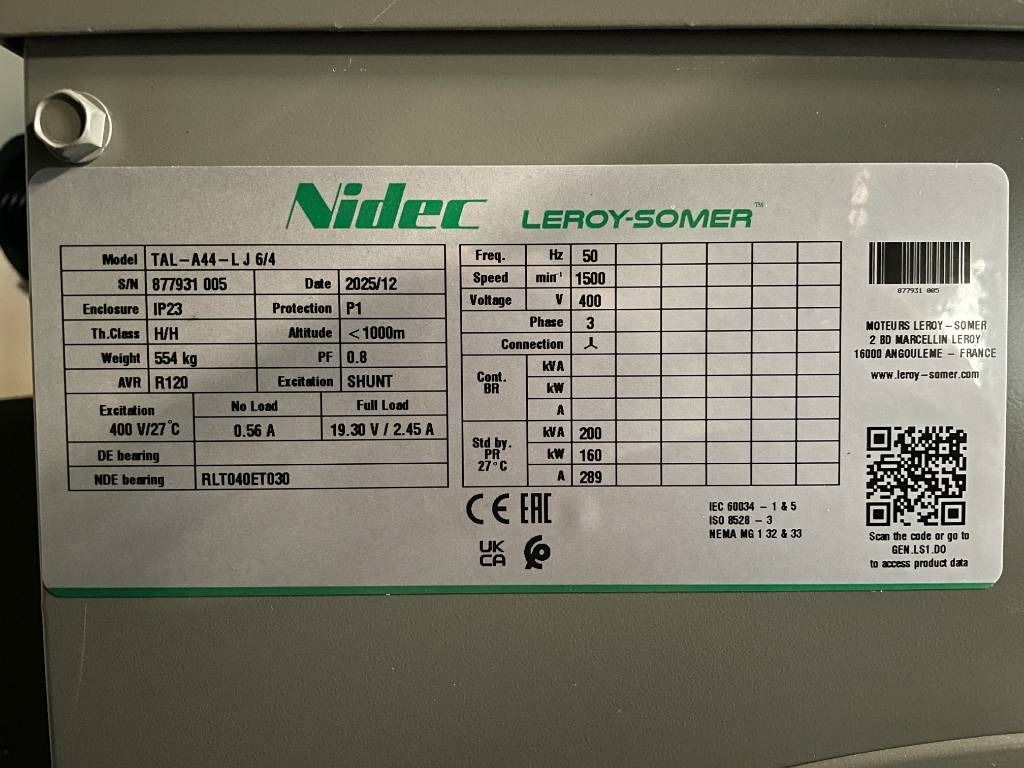 Nauja Elektrinis generatorius Cummins 6CTA8.3-G1 - 200 kVA Generator - DPX-19839: foto 19 Nauja Elektrinis generatorius Cummins 6CTA8.3-G1 - 200 kVA Generator - DPX-19839: foto 19