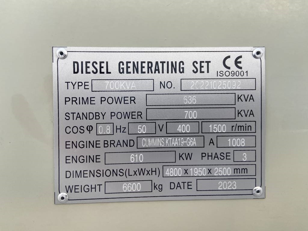 Cummins KTAA19-G6A - 700 kVA Generator - DPX-19848 - Elektrinis generatorius: foto 4 Cummins KTAA19-G6A - 700 kVA Generator - DPX-19848 - Elektrinis generatorius: foto 4
