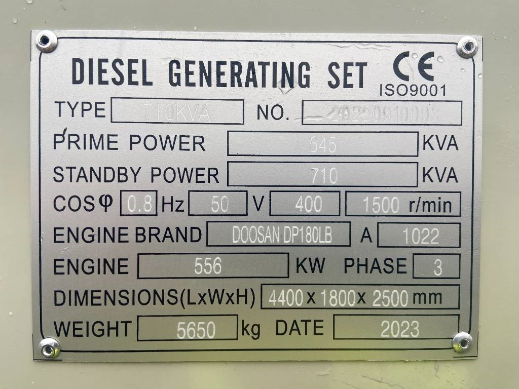 Doosan DP180LB - 710 kVA Generator - DPX 19857 - Elektrinis generatorius: foto 4 Doosan DP180LB - 710 kVA Generator - DPX 19857 - Elektrinis generatorius: foto 4