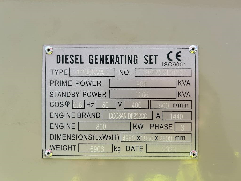 Doosan DP222CC - 1000 kVA Generator - DPX-19859 - Elektrinis generatorius: foto 4 Doosan DP222CC - 1000 kVA Generator - DPX-19859 - Elektrinis generatorius: foto 4