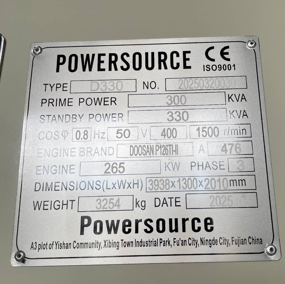 Doosan P126TI-II - 330 kVA Generator - DPX-19853 - Elektrinis generatorius: foto 5 Doosan P126TI-II - 330 kVA Generator - DPX-19853 - Elektrinis generatorius: foto 5
