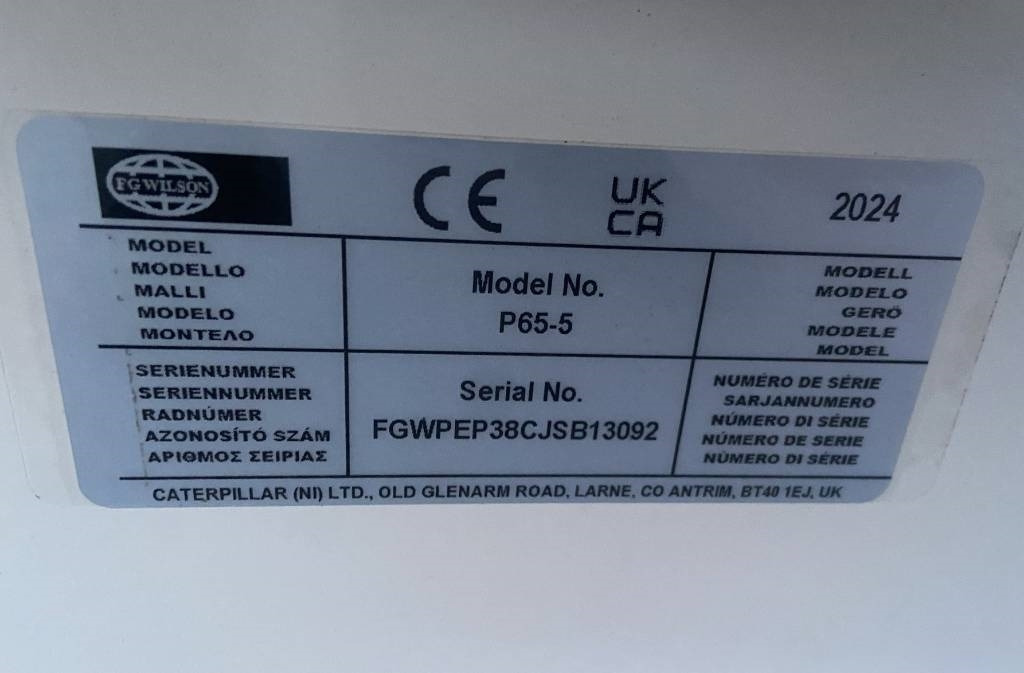 Nauja Elektrinis generatorius FG Wilson P65-5 - 65 kVA Genset - DPX-16006: foto 11