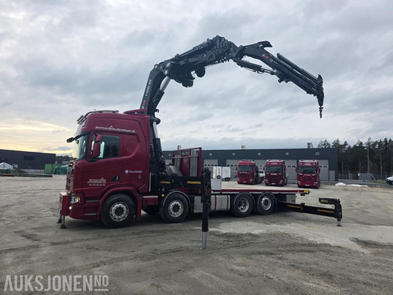 2019 Scania R580 8X2 Euro 6 kranbil Topp utstyrt  servicehistorikk  HIAB-kran 858, 80 Tm  Nylig EU - Sunkvežimis su kranu: foto 1 2019 Scania R580 8X2 Euro 6 kranbil Topp utstyrt  servicehistorikk  HIAB-kran 858, 80 Tm  Nylig EU - Sunkvežimis su kranu: foto 1