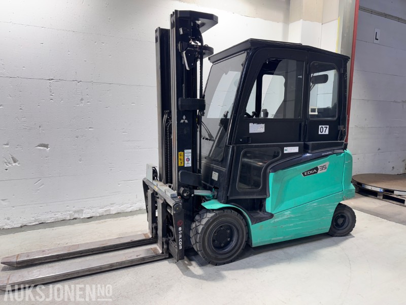 2019 Mitsubishi FB35N – Elektrisk 4-hjuls motvektstruck - Nytt batteri 2024 - Krovimo technika: foto 1 2019 Mitsubishi FB35N – Elektrisk 4-hjuls motvektstruck - Nytt batteri 2024 - Krovimo technika: foto 1
