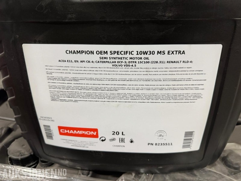 200 liter Olje - Champion OEM Specific 10W30 MS Extra - Padargas - Statybinė technika: foto 4 200 liter Olje - Champion OEM Specific 10W30 MS Extra - Padargas - Statybinė technika: foto 4