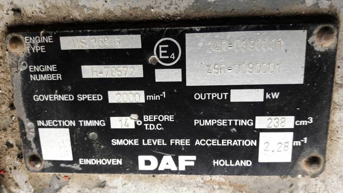 DAF WS268G DAF 95 85 - Variklis - Sunkvežimis: foto 1 DAF WS268G DAF 95 85 - Variklis - Sunkvežimis: foto 1