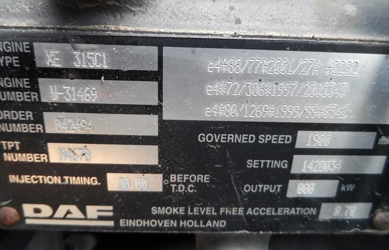 DAF XE 315 C1 DAF XF - Variklis - Sunkvežimis: foto 2 DAF XE 315 C1 DAF XF - Variklis - Sunkvežimis: foto 2