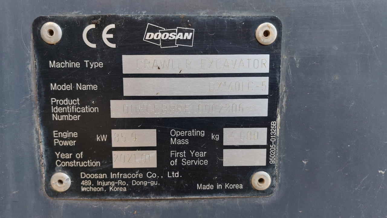 Vikšrinis ekskavatorius DOOSAN DX140LC-5: foto 17