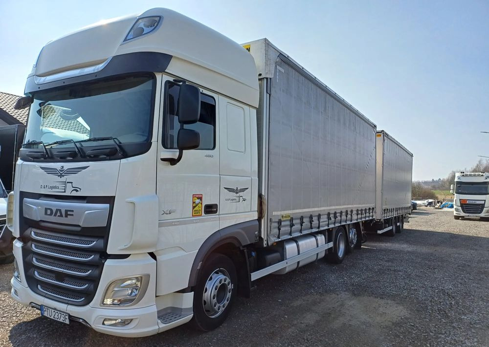DAF XF 480 SUPER SPACE CAB / ZESTAW TANDEM PRZEJAZDOWY 120m3 - Tentinis sunkvežimis: foto 1 DAF XF 480 SUPER SPACE CAB / ZESTAW TANDEM PRZEJAZDOWY 120m3 - Tentinis sunkvežimis: foto 1